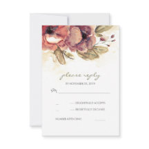 Placas RSVP de Casamento de Aquarela Floral