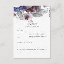 Placas RSVP de Casamento de Aquarela Floral