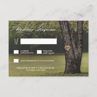 Placas RSVP de Casamento de Árvore de Carvalho Ant