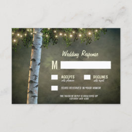 Placas RSVP de Casamento de Árvore de Latido de Na