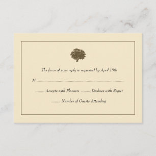 Placas RSVP de Casamento de Árvore Elegante
