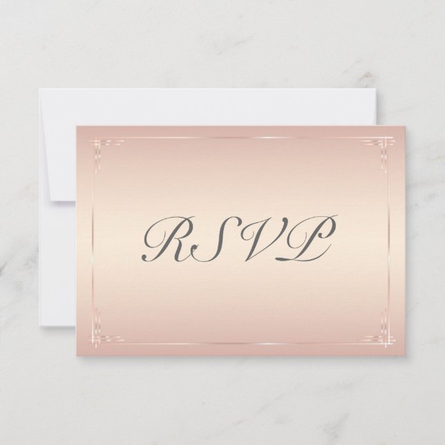 Placas RSVP de Casamento de Blush Elegante (Frente)