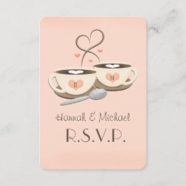 Placas RSVP de Casamento de Café com Monograma de 