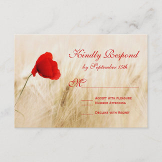 Placas RSVP de Casamento de Campo de Trigo Flor Ve