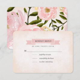 Placas RSVP de Casamento de Casas de Aquarela Rosa