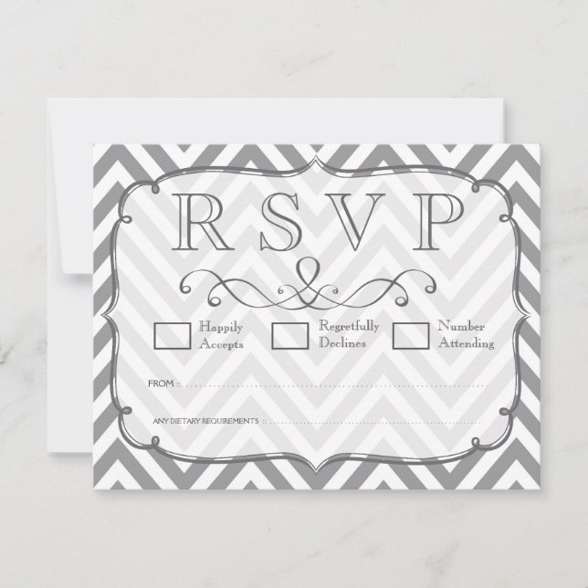 Placas RSVP de Casamento de Cinzas de Alloy & Whit (Frente)