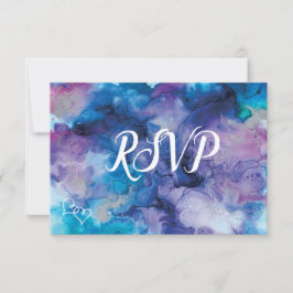 Placas RSVP de Casamento de Cores d'Água Púrpura A
