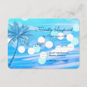 Placas RSVP de Casamento de Destino de Palm Tree B