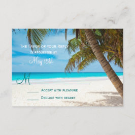 Placas RSVP de Casamento de Destino de Palm Trees