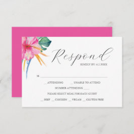 Placas RSVP de Casamento de Destino Rosa Vibrante