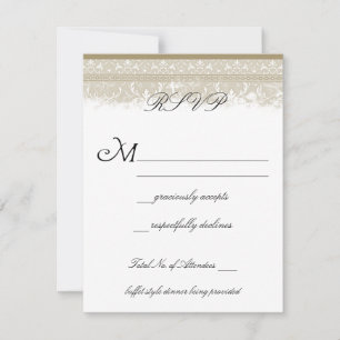 Placas RSVP de Casamento de Elegância Vintage
