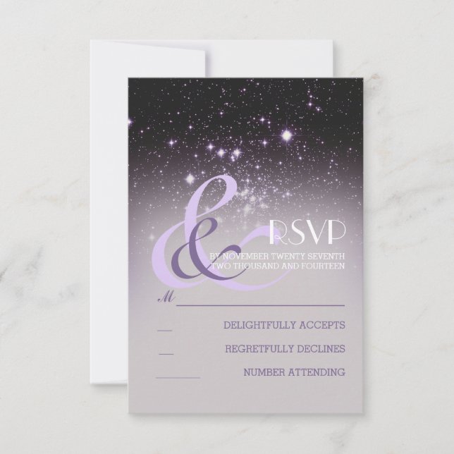 Placas RSVP de Casamento de Estrelas do Night Sky (Frente)