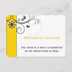 Placas RSVP de Casamento de Filigre Moderno Swirl