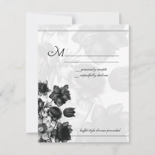 Placas RSVP de Casamento de Flor Elegante
