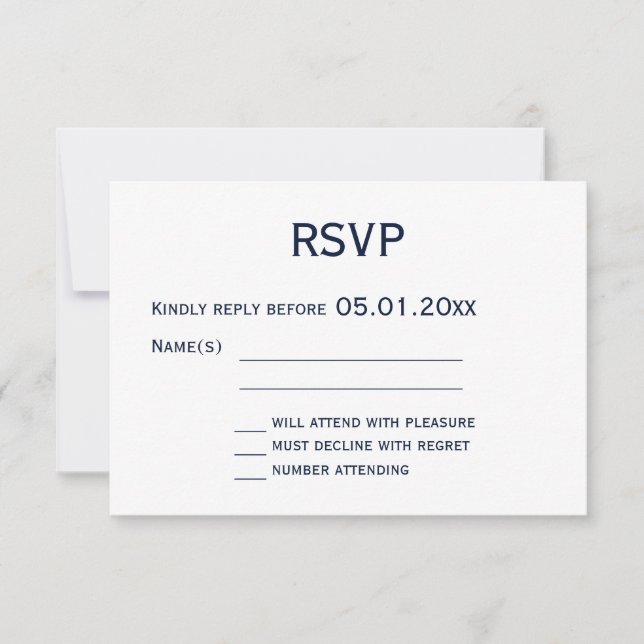Placas RSVP De Casamento De Gay Branco E Azul (Frente)