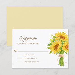 Placas RSVP de Casamento de Girassóis