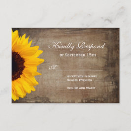 Placas RSVP de Casamento de Girassol no País Russo