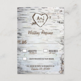 Placas RSVP de Casamento de Latido de Árvore de Bi