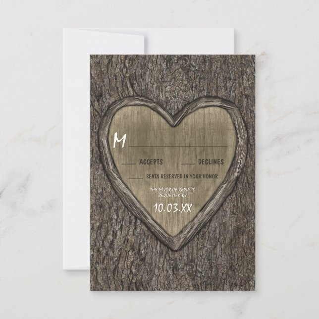 Placas RSVP de Casamento de Latido de Árvore de Ca (Frente)