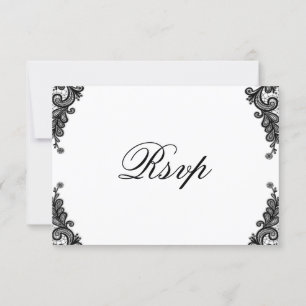 Placas RSVP de Casamento de Locação Preta Elegante