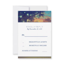 Placas RSVP de Casamento de Luzes da Árvore marinh