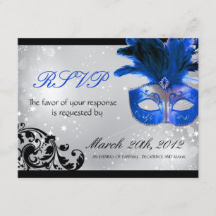 Placas RSVP de Casamento de mascarada