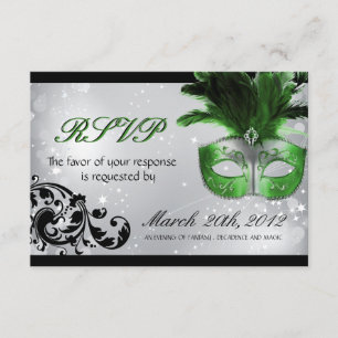 Placas RSVP de Casamento de mascarada