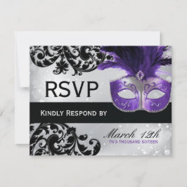 Placas RSVP de Casamento de mascarada
