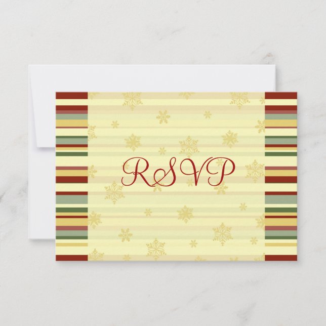 Placas RSVP de Casamento de Natal em Stripes Festi (Frente)