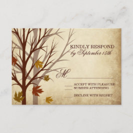 Placas RSVP de Casamento de outono de Silhuettes d