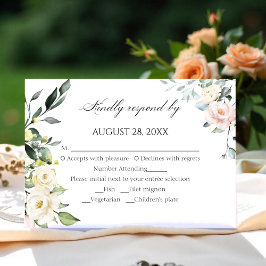 Placas RSVP de Casamento de Outono Floral da Borda