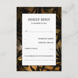 Placas RSVP de Casamento de Palmas Sunset Beach