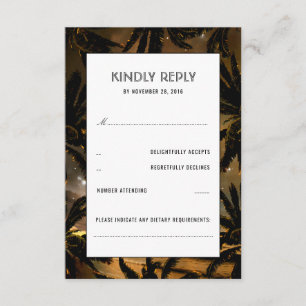 Placas RSVP de Casamento de Palmas Sunset Beach