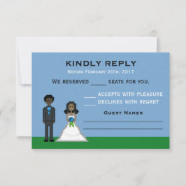 Placas RSVP de Casamento de Pixel Gamer Bride & Gr