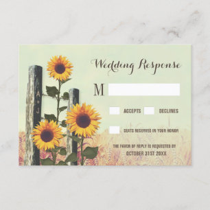 Placas RSVP de Casamento de Posto de Cerca Escavad