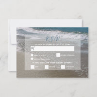 Placas RSVP de Casamento de praia e areia