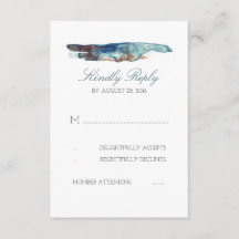 Placas RSVP de Casamento de Praia Retro de Waterco