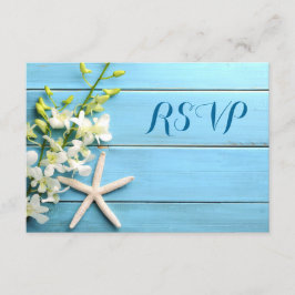 Placas RSVP de Casamento de Praia Starfish com Orq