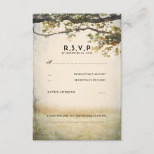 Placas RSVP de Casamento de Ramais de Árvore de Qu