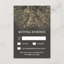 Placas RSVP de Casamento de Ramificação de Árvore 