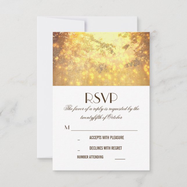 Placas RSVP de Casamento de Ramificações de Árvore (Frente)