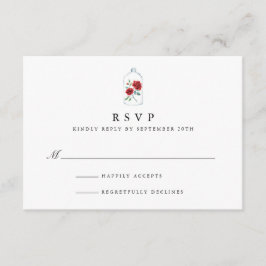 Placas RSVP de Casamento de rosa vermelha