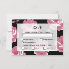 Placas RSVP de Casamento de Rosas de Vintagem Rosa