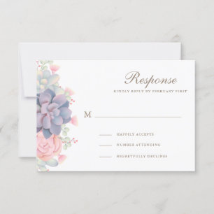 Placas RSVP de Casamento de Suculentes de primaver