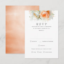 Placas RSVP de Casamento de Terracotta Floral Ligh