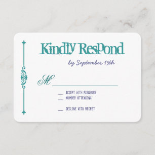 Placas RSVP de Casamento de Tipografia Roxo Turque