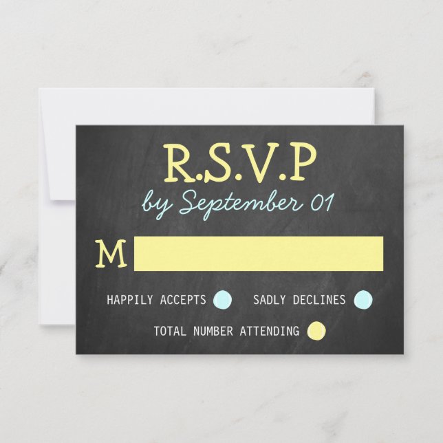 Placas RSVP de Casamento de Typografia Moderna do  (Frente)