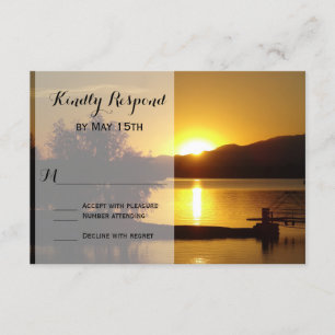 Placas RSVP de Casamento do Lago Silhuette Sunset