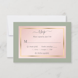 Placas RSVP de Casamento Dourado do Elegante Sage