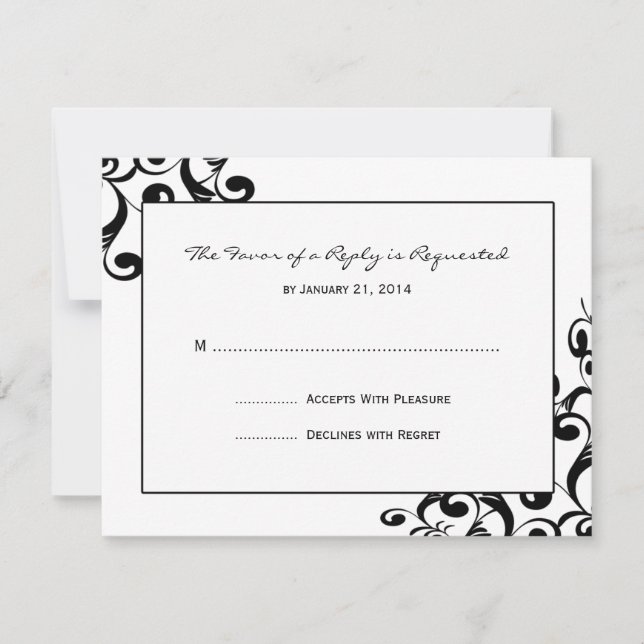 Placas RSVP de Casamento Elegante (Frente)